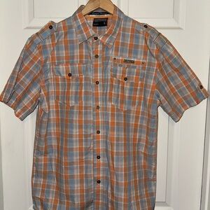 South Pole Orange and Blue Checkered Shirt
